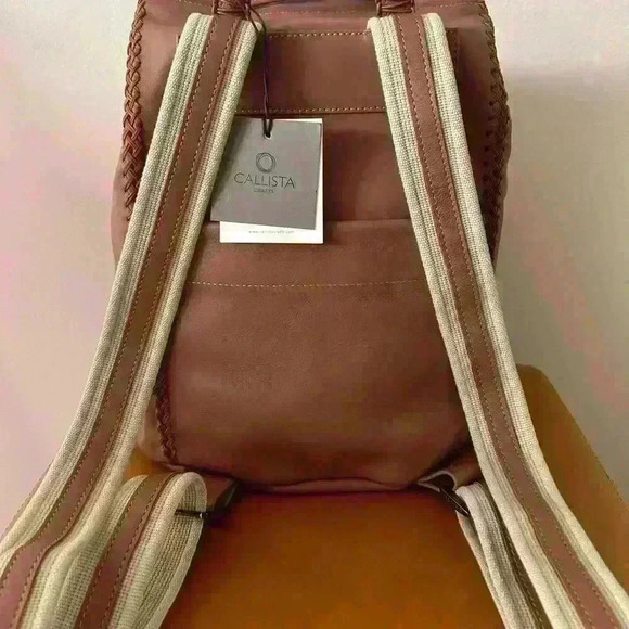 NWT‎ Callista Crafts Signature Leather Tan Oak Backpack - Picture 3 of 7